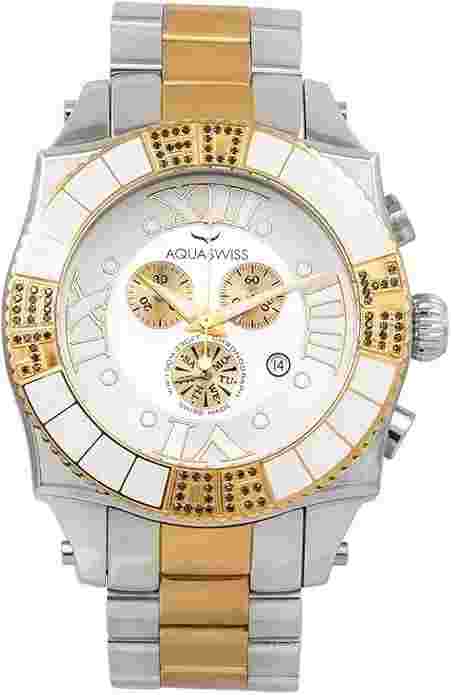 Aquasiss 62XGB002 Swissport Diamond Men's Chronograph Watch Two Tonel Case