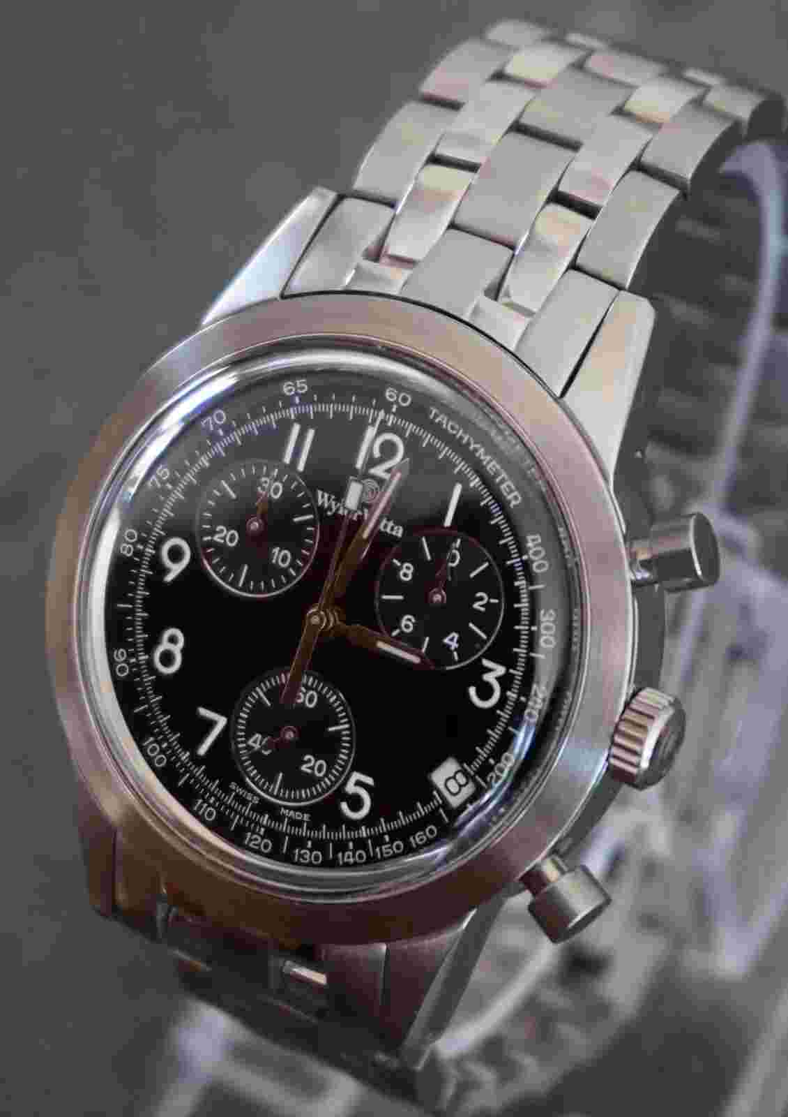 MINT WYLER VETTA TRICOMPAX CHRONO E3348W SS WATCH UHR OROLOGIO