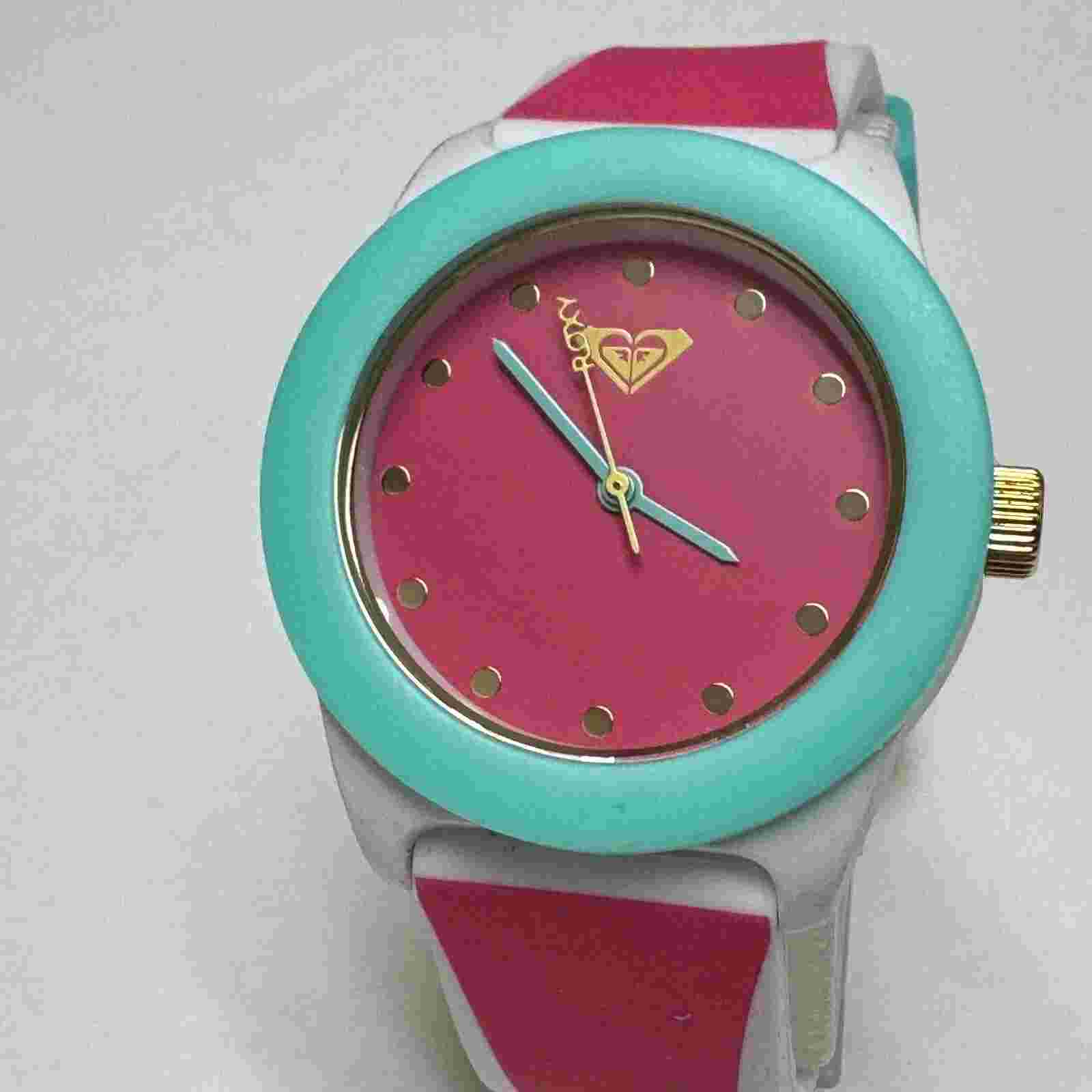 Unused Roxy Quartz Watch The Kai Unisex Color Plastic Rubber Analog New Battery