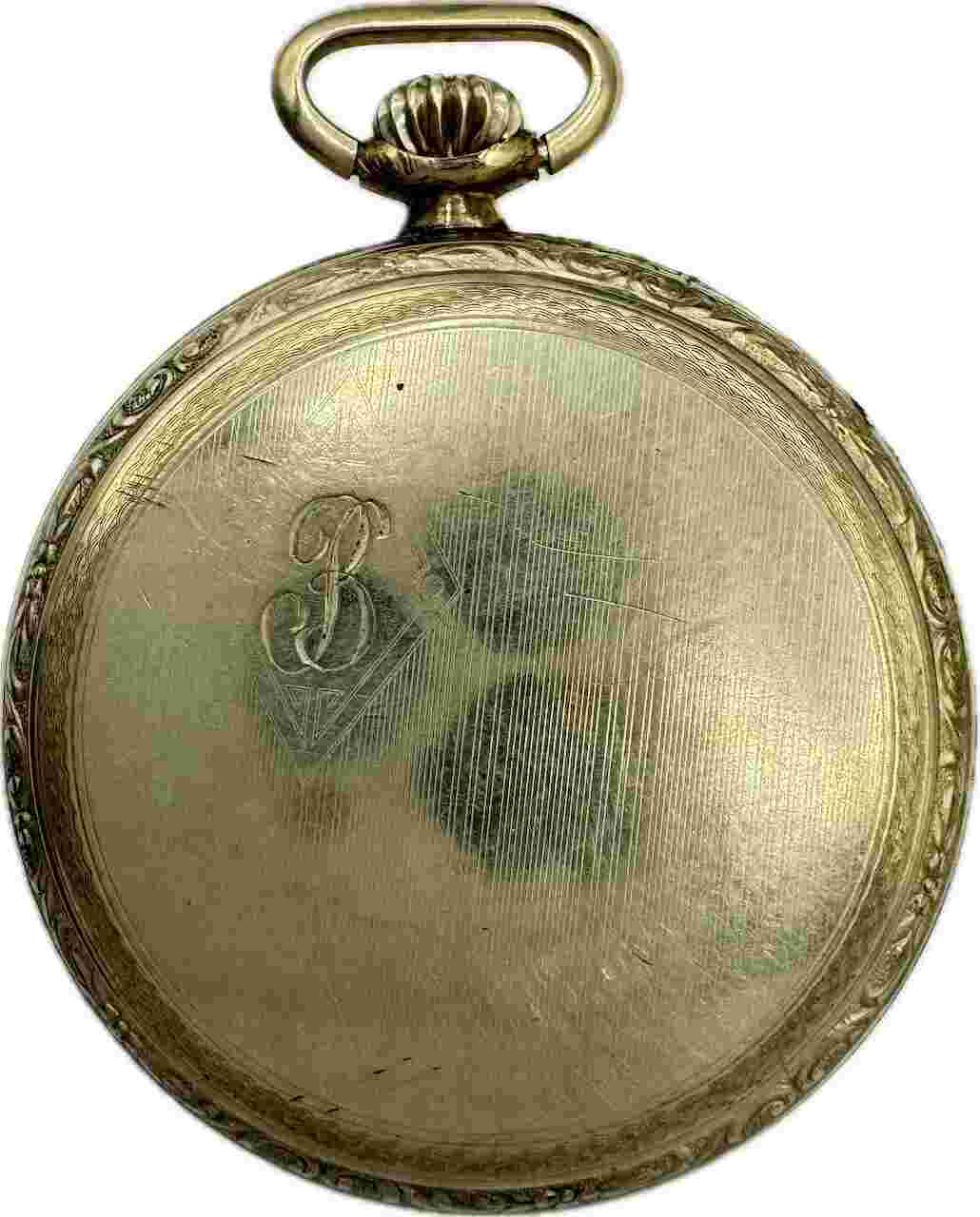 Antique 12 Size B&B Regal Pocket Watch Case 14k White Gold FilledPinstripe USA