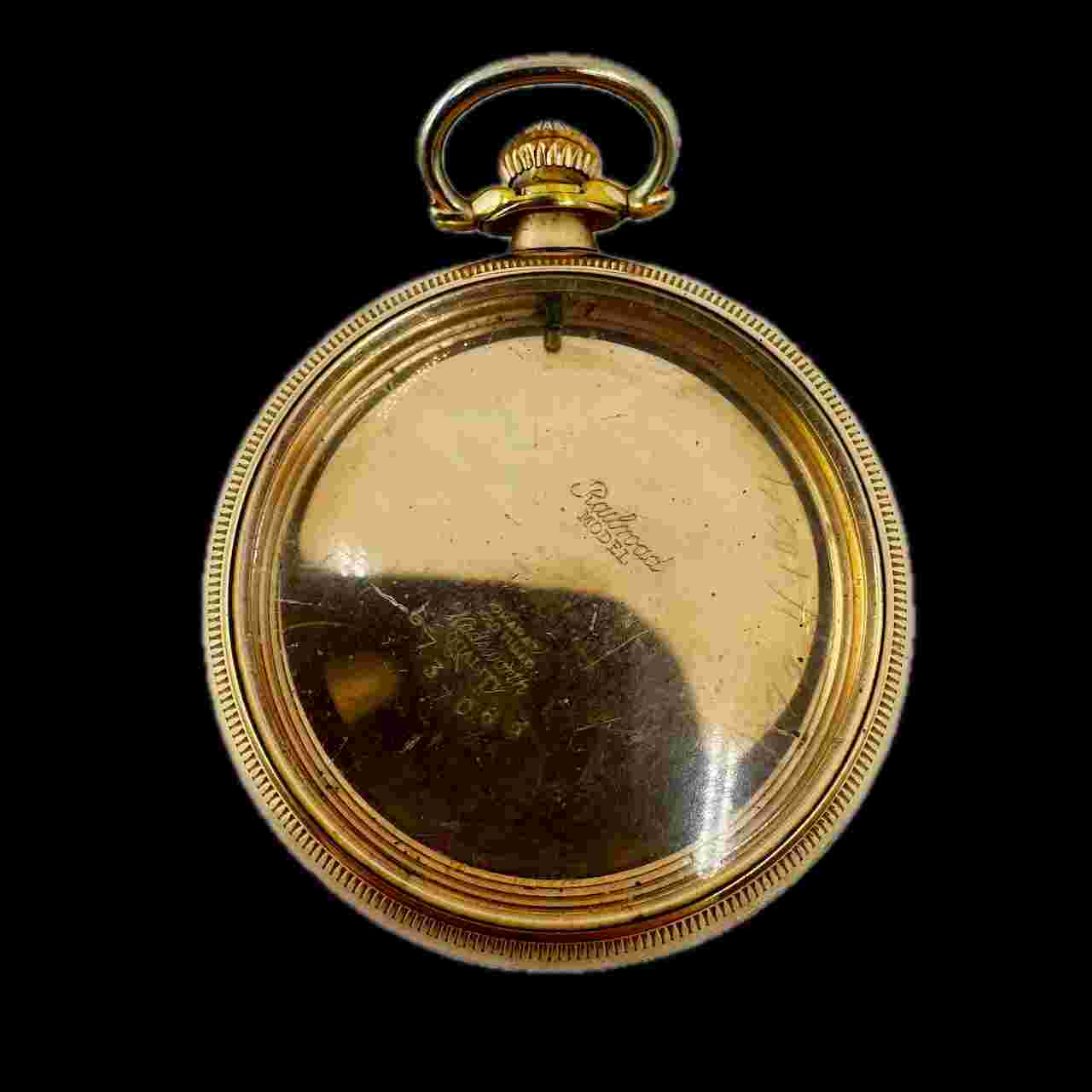 Antique 16s Wadsworth Railroad Open Face Pocket Watch Case 10k Gold Filled USA