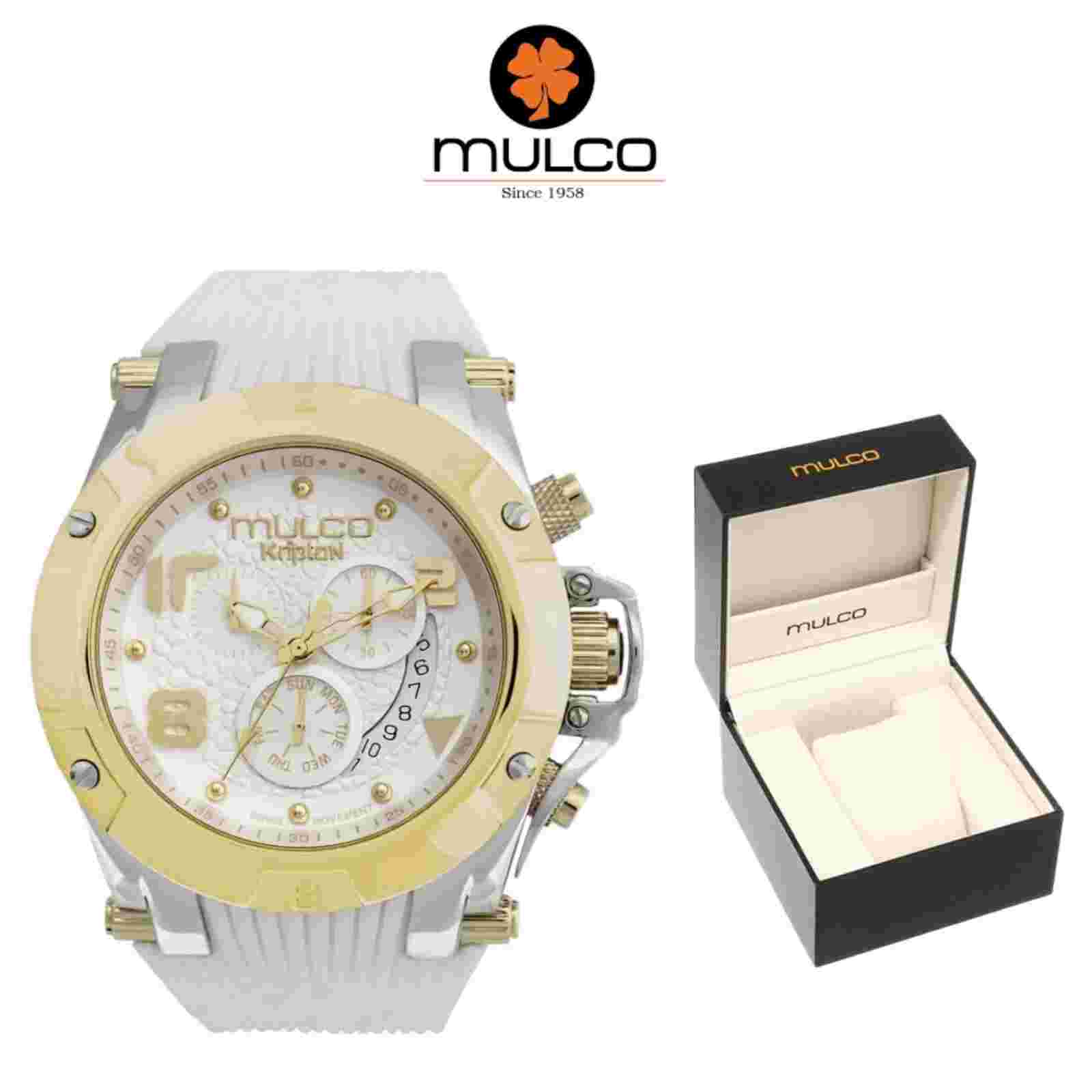 Mulco Kripton MW5-2029-012 Chronograph Watch with White Silicone Strap