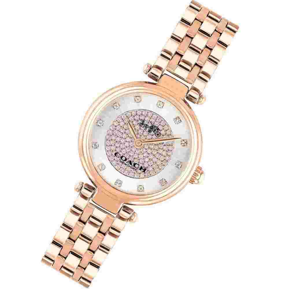Coach White Dial Rose Gold Stainless Steel Women Watch 14503736