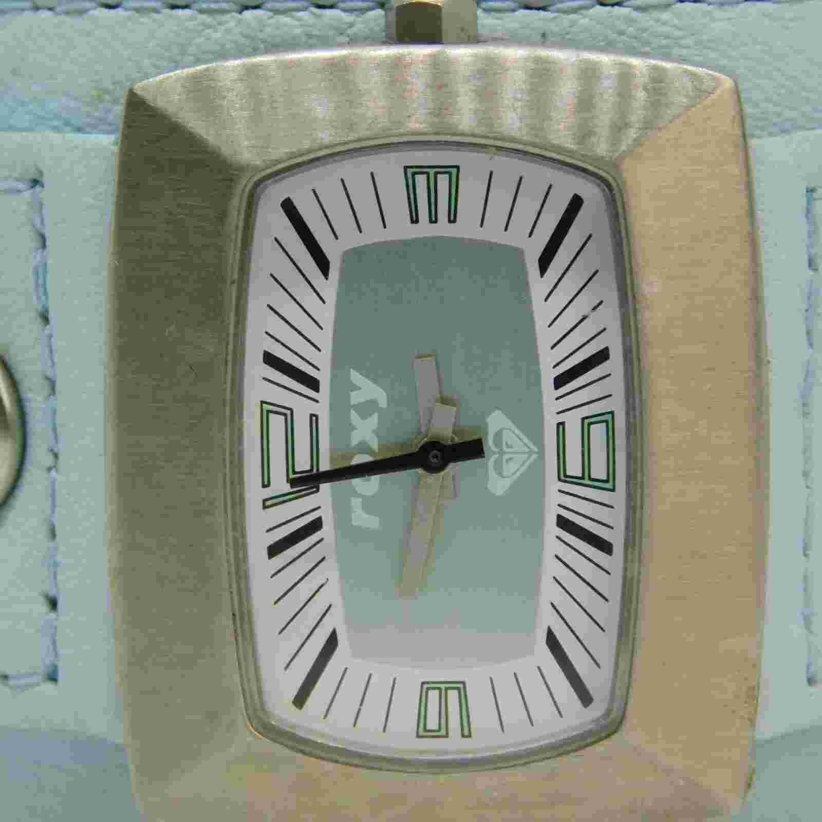 ROXY Sky Blue Tone Genuine Leather Quartz Analog Women's Watch New Battery