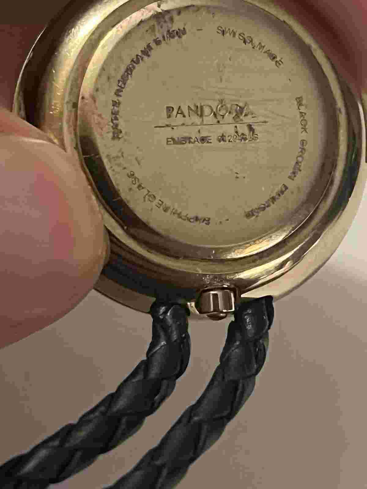 Pandora 812043 LS Embrace Watch Gold Enamel Needs Battery Sapphire Glass W/ Band