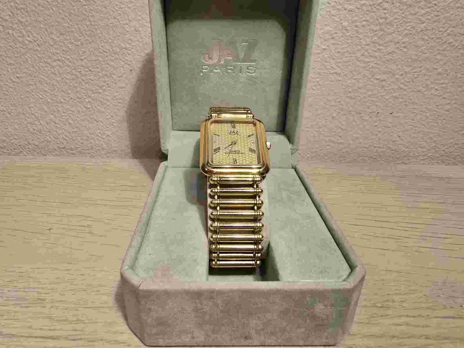 JAZ Paris W7-XM2-3 Unisex Gold-tone Quartz Tank Watch  NEW VINTAGE ***RARE***
