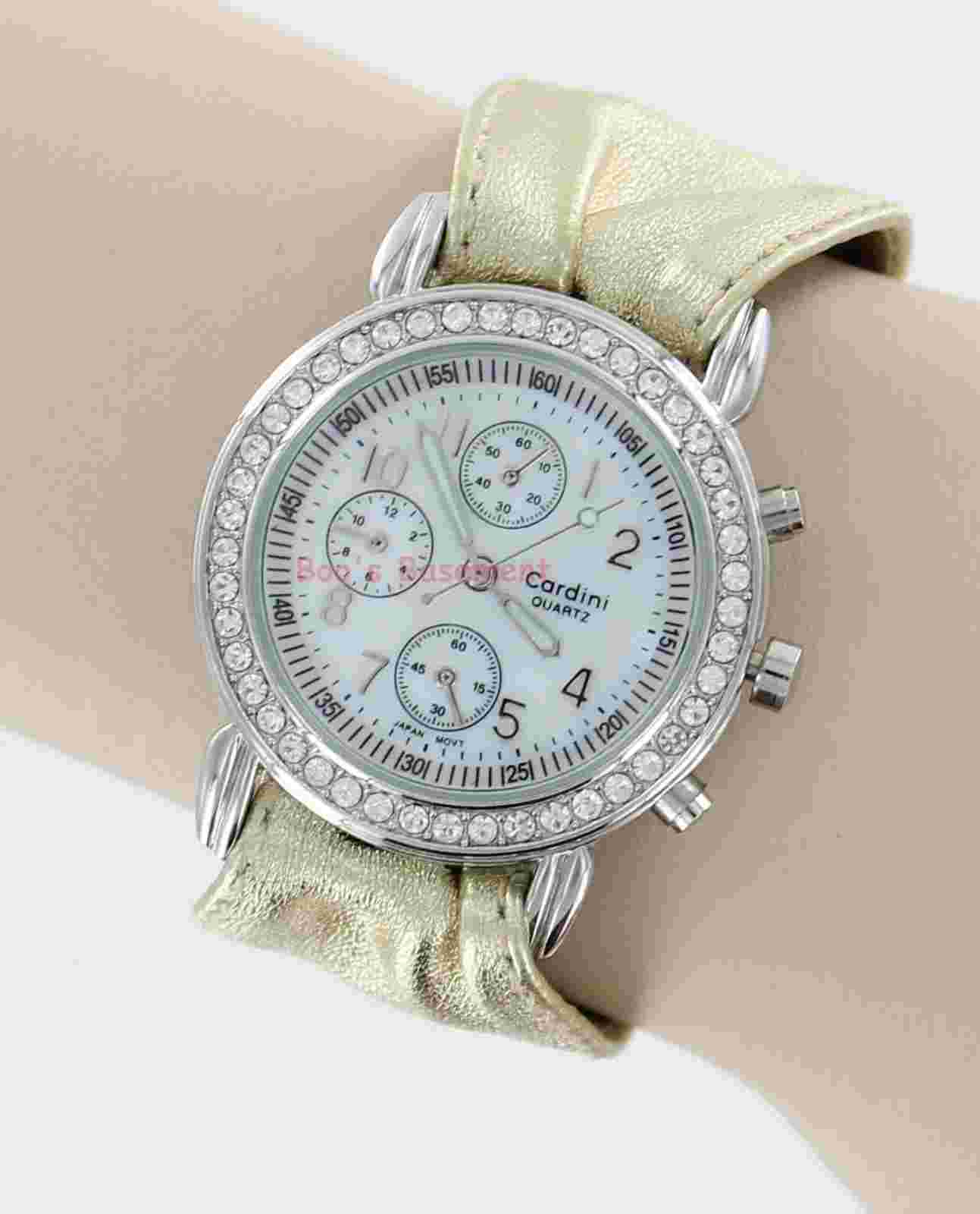 Woman's Cardini Quartz Watch with Crysyal Accents around Bezel
