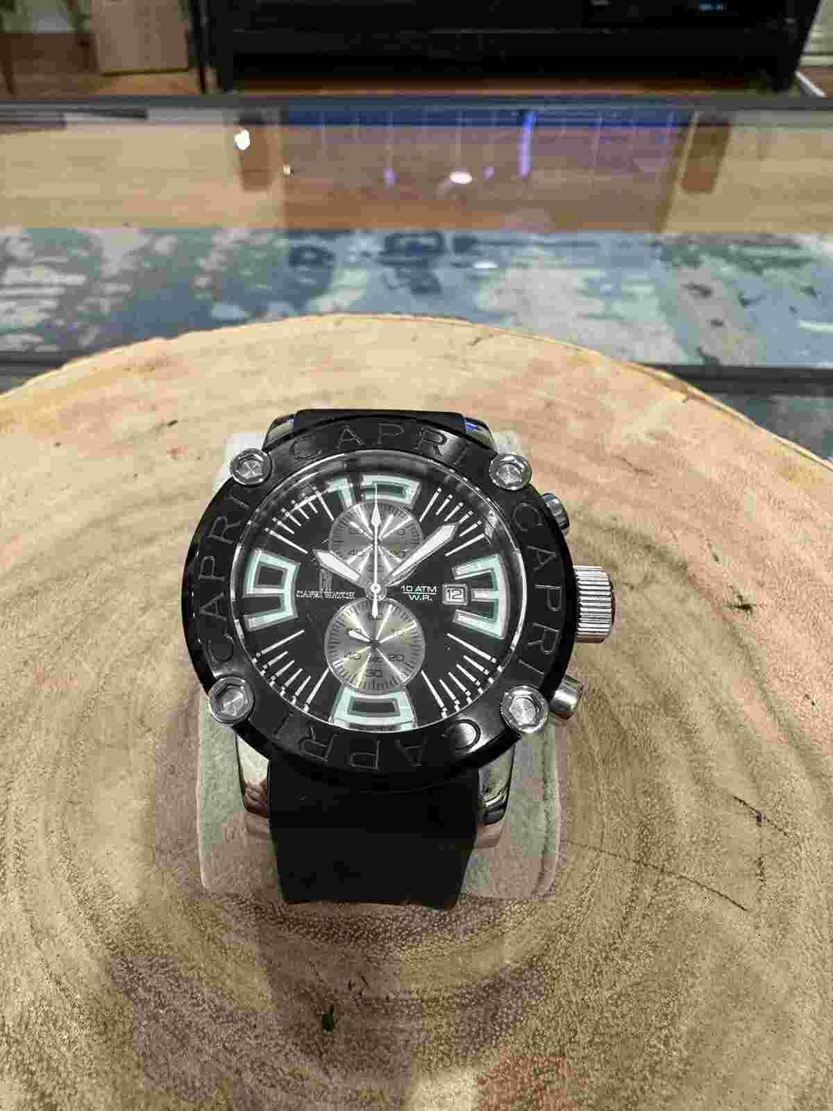 Capri Watch Company - Chrono 4 Rocks Over Black