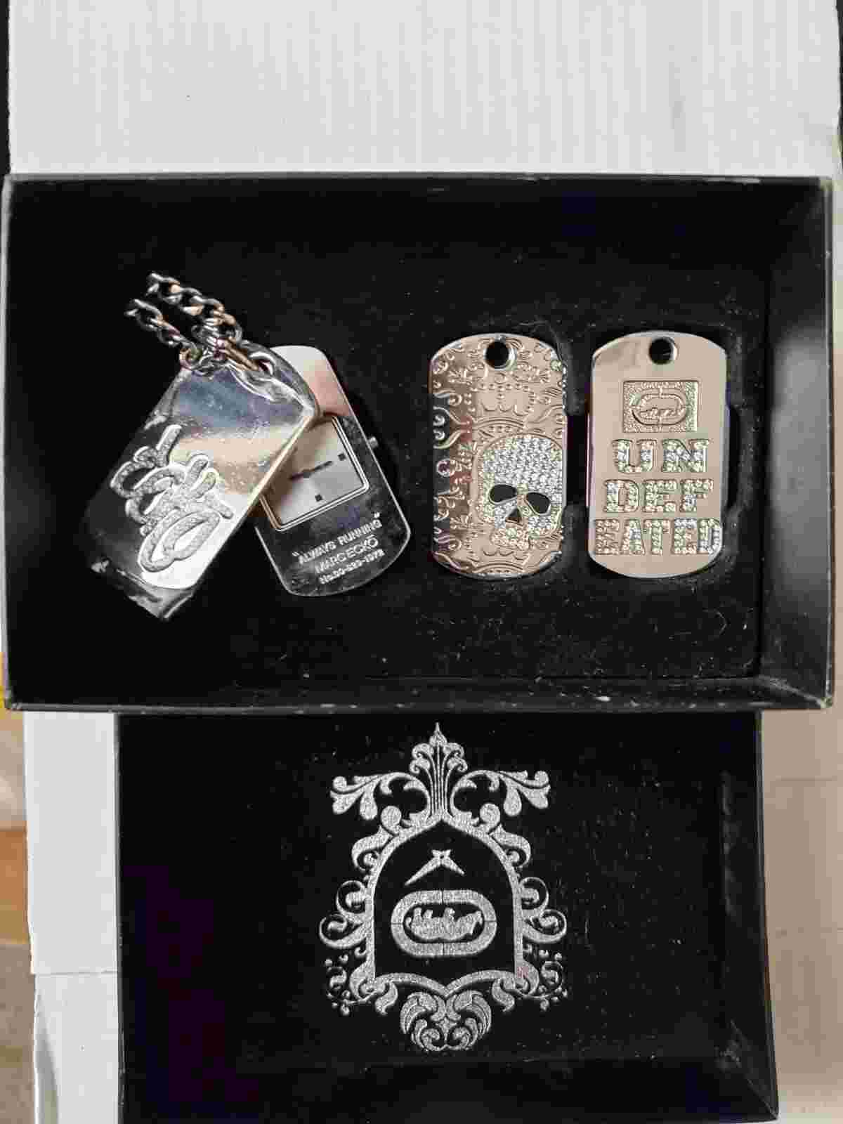 Marc Ecko Watch 00-829-1972 Dogtag Skull  Necklace Unused