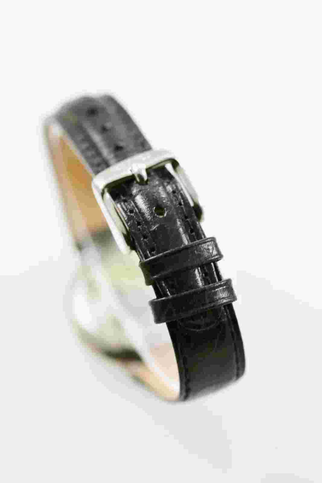 LA Express Watch Women Stainless Steel Silver Leather Black Water Re Gray Quartz