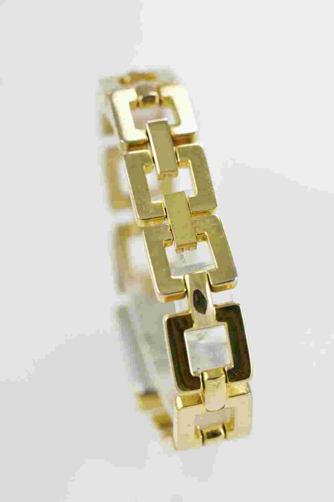 LA Express Watch Women Stainless Gold Steel Water Resistant Battery White Quartz