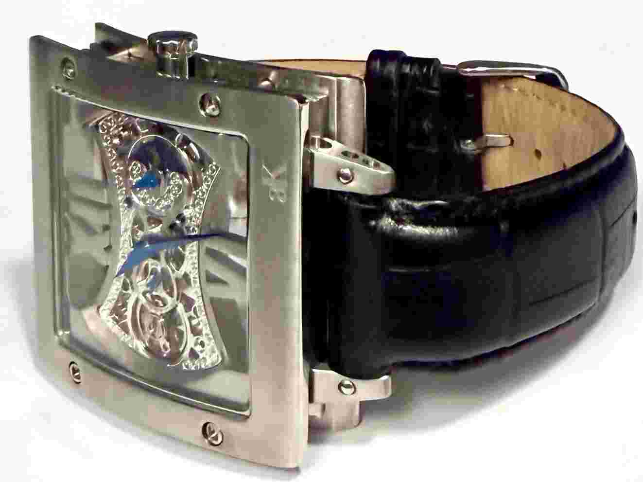 50mm Square GHOST Mechanical, Day/Night & 24-hour Subdials ADEE KAYE Mens Watch