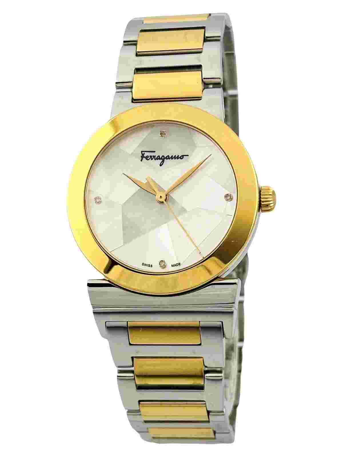 Salvatore Ferragamo Women's FG2170014 Grande Maison MOP Dial Diamond Index Watch
