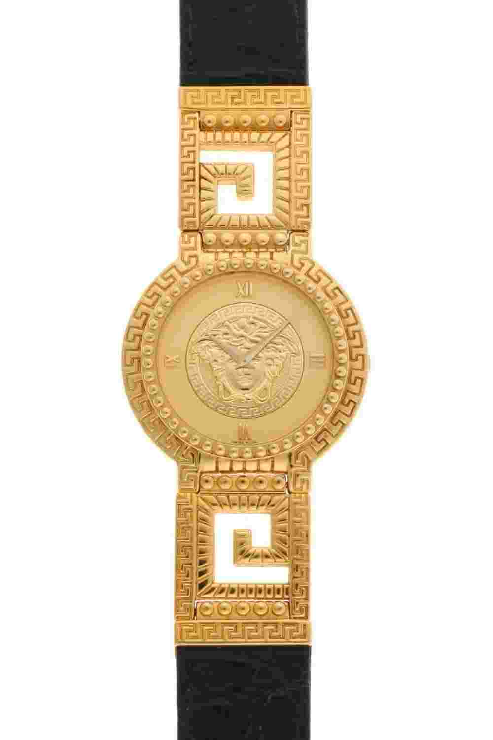 GIANNI VERSACE Medusa 7008014 Gold-Plated Quartz Gold Dial Round Men's Watch