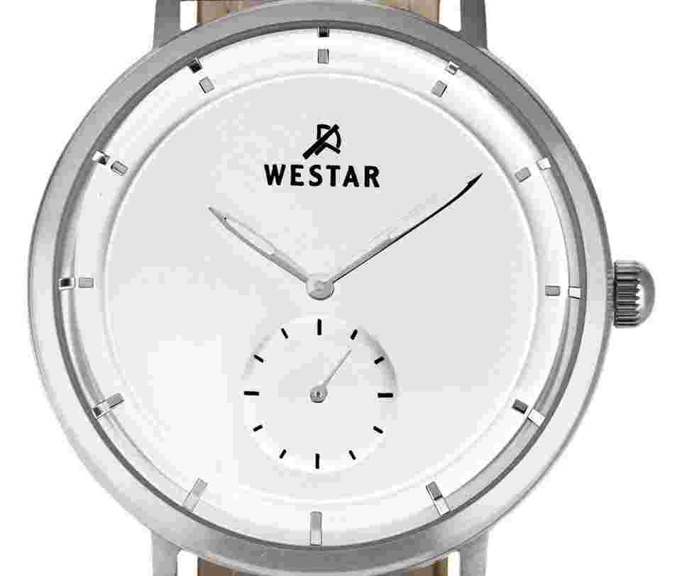 Westar Profile Leather Strap Silver Dial Quartz 50246STN107 Men's Watch