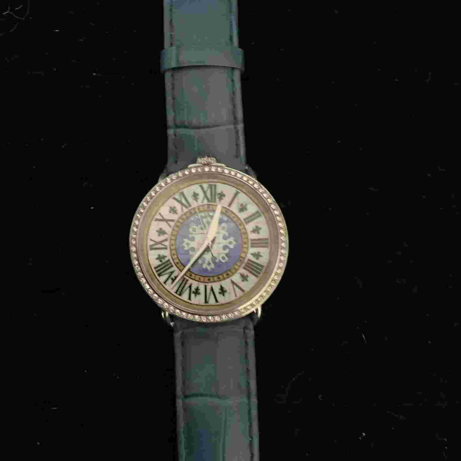 Womens Blue Capri Watch W/CZ Face, Original Packaging, New Battery