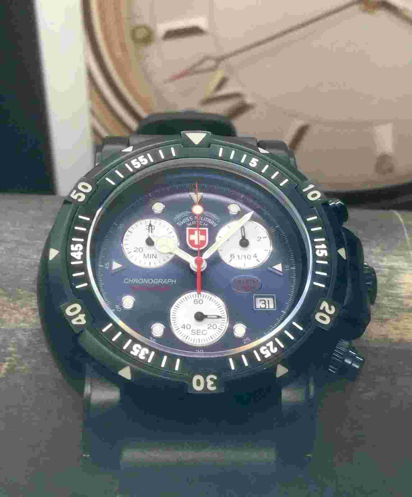 CX Swiss Military Seawolf Limited Edition PVD Blue Dial Swiss 44mm 1000m Diver