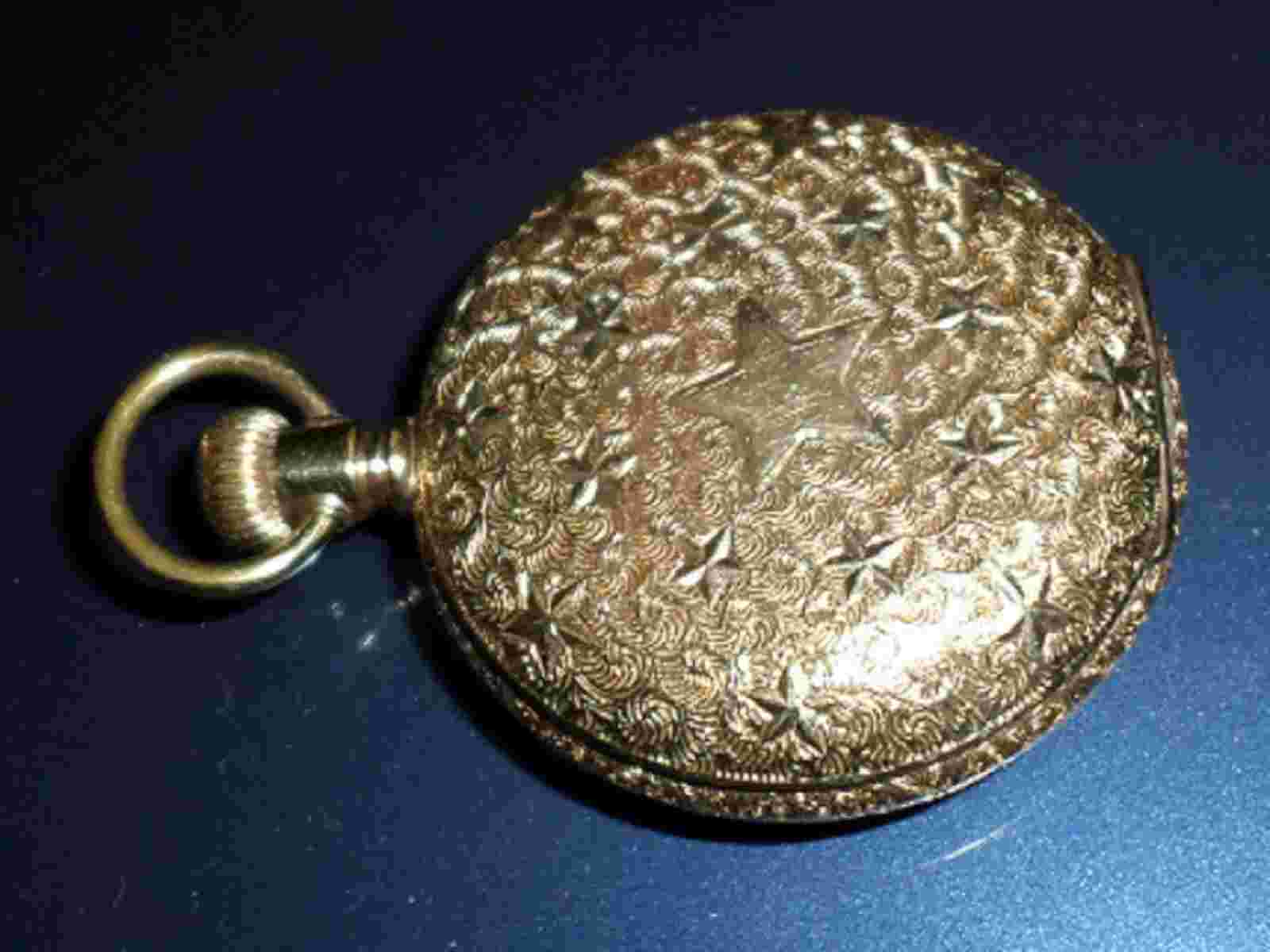 1893 AMERICAN WALTHAM Ladies Pocket Watch 14K Gold Filled Elgin Hunter Case FINE