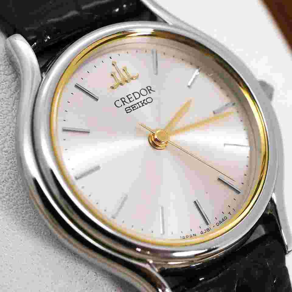 Seiko Credor 4J81 Quartz Women's Watch with Genuine Strap, Operative, Cleaned