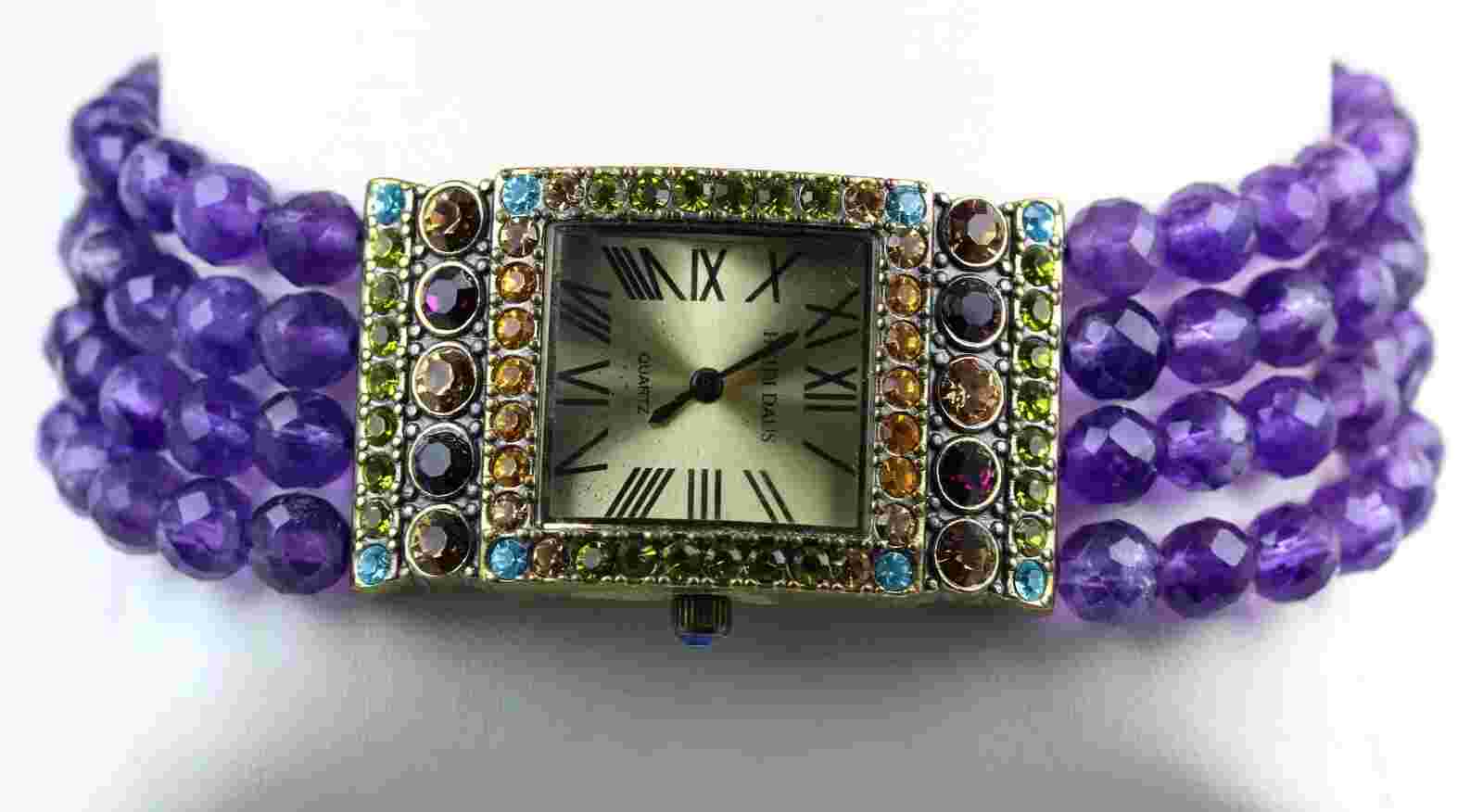 Heidi Daus Amethyst & Swarovski Crystals Watch