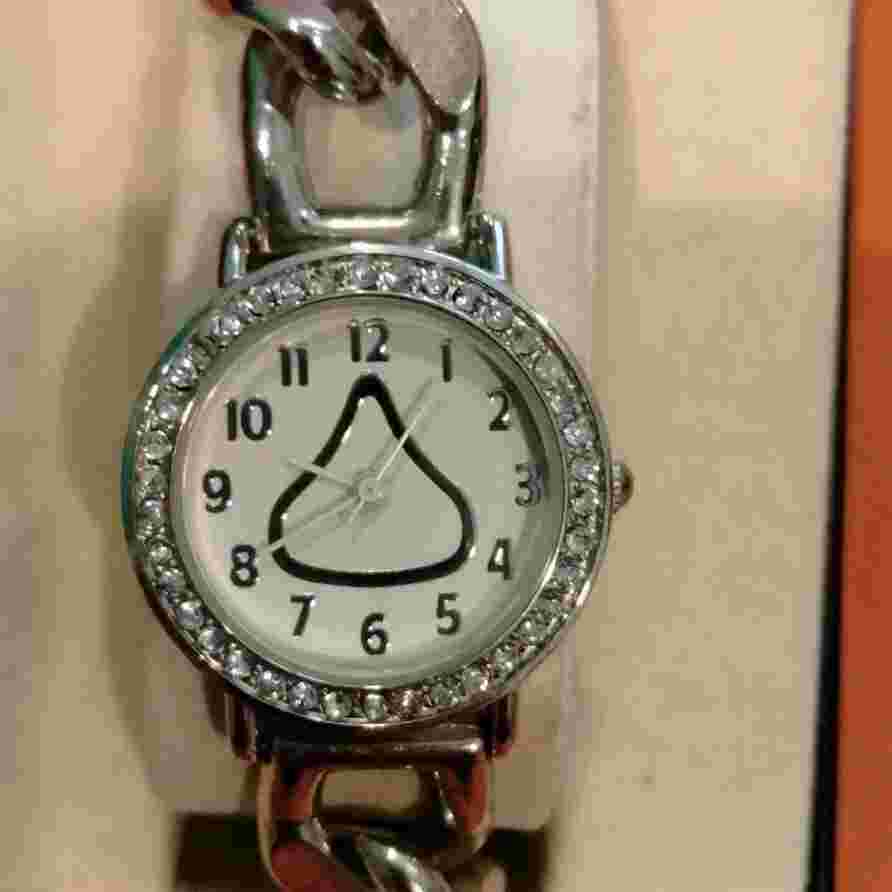 Watch vintage rare excellent Hershey Kisses toggle s/s bracelet, crystal bezel.