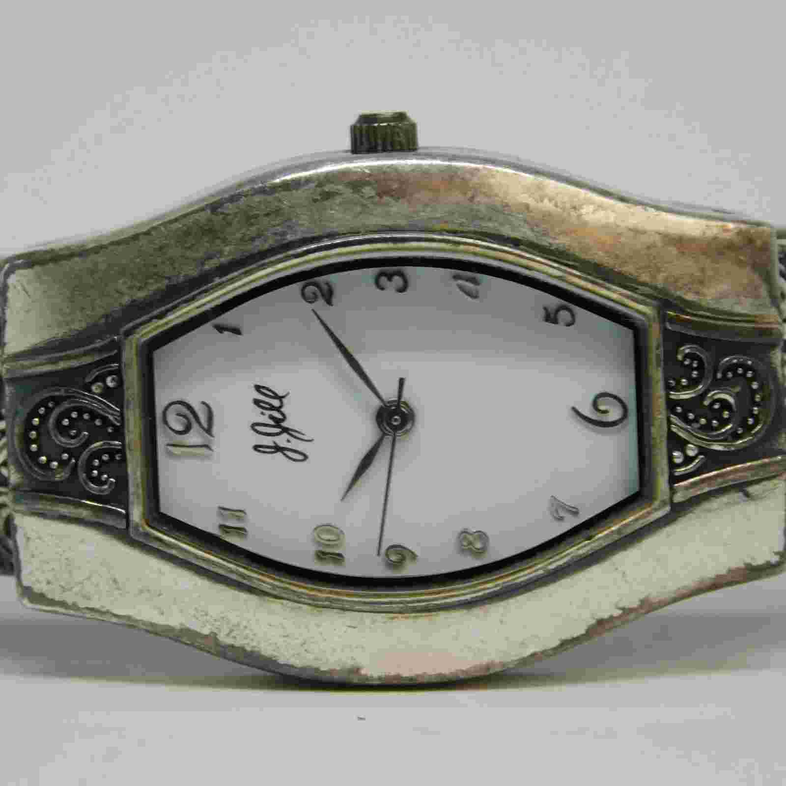 J. Jill Dark Silver Tone Quartz Analog Women's Watch Sz. 5 3/4" New Battery