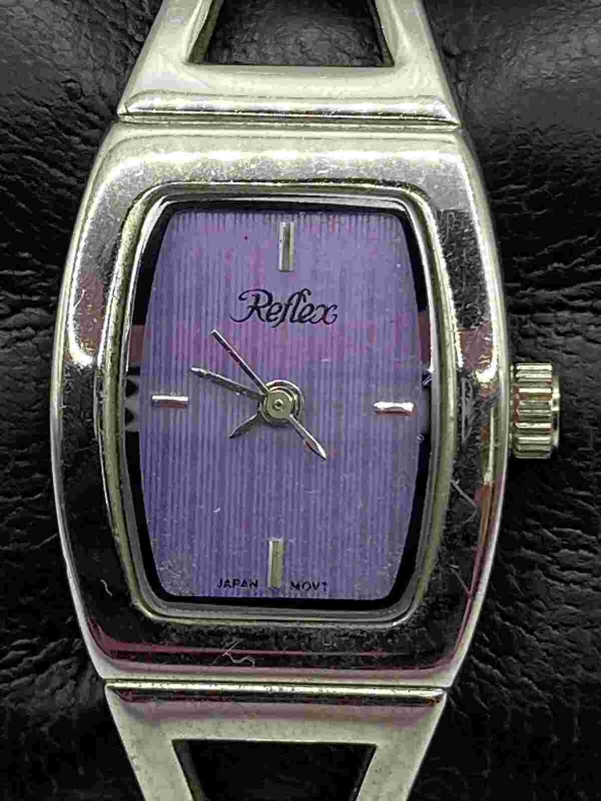 Vintage Reflex Wristwatch With Purple Dial PH 10097 Untested For Repair 21mm