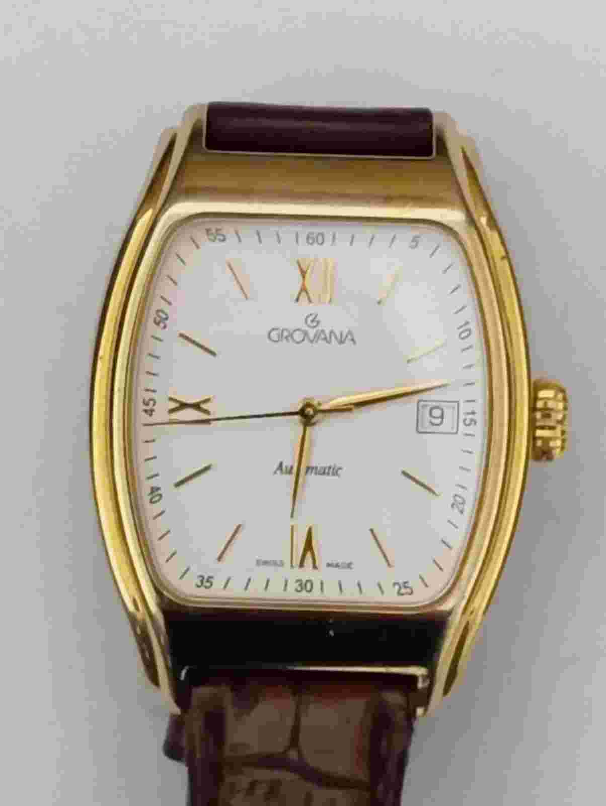 Men's Swiss wristwatch "Grovana" automatic 25 stones sapphire crystal,5 ATM.