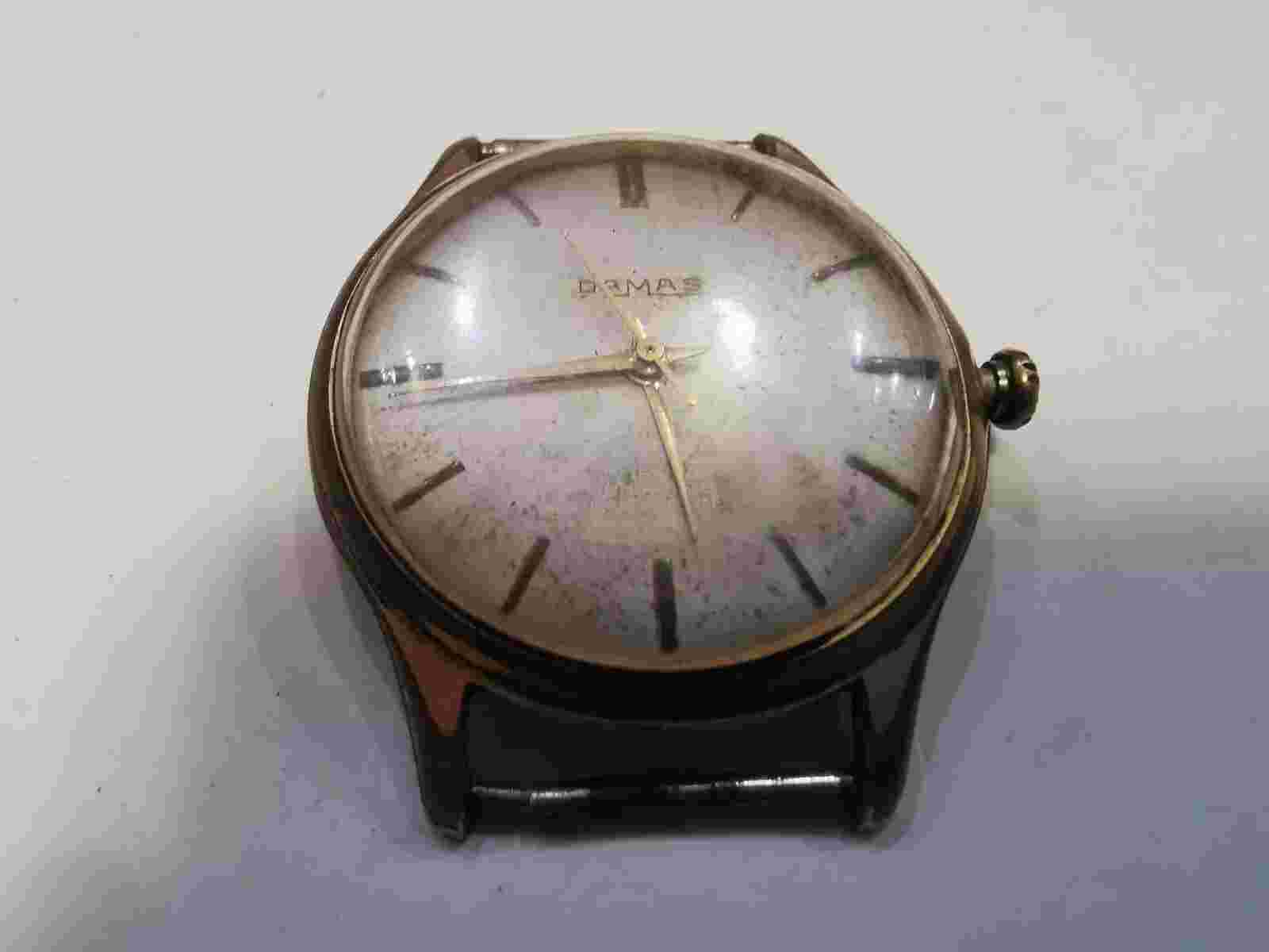 Vintage rare SWISS MADE GOLD PLATED men watch DAMAS