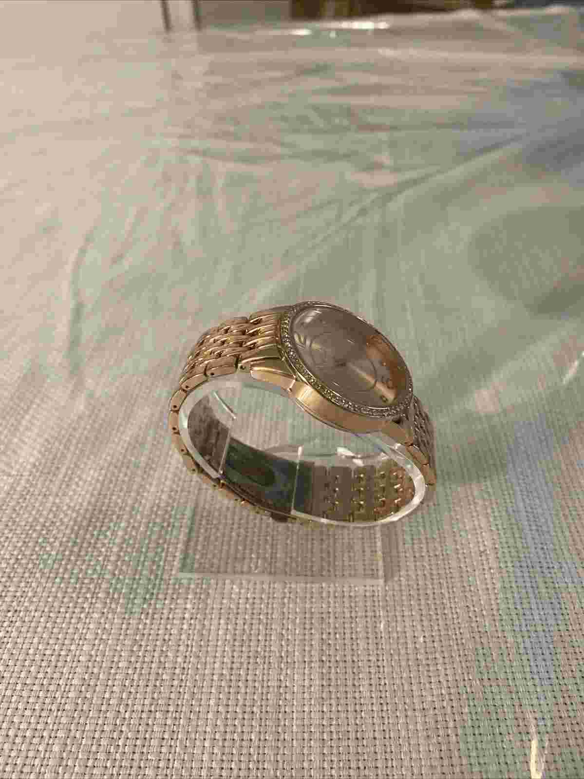 Valletta Women’s Watch Analog Rose Gold Tone With Rhinestones New Battery