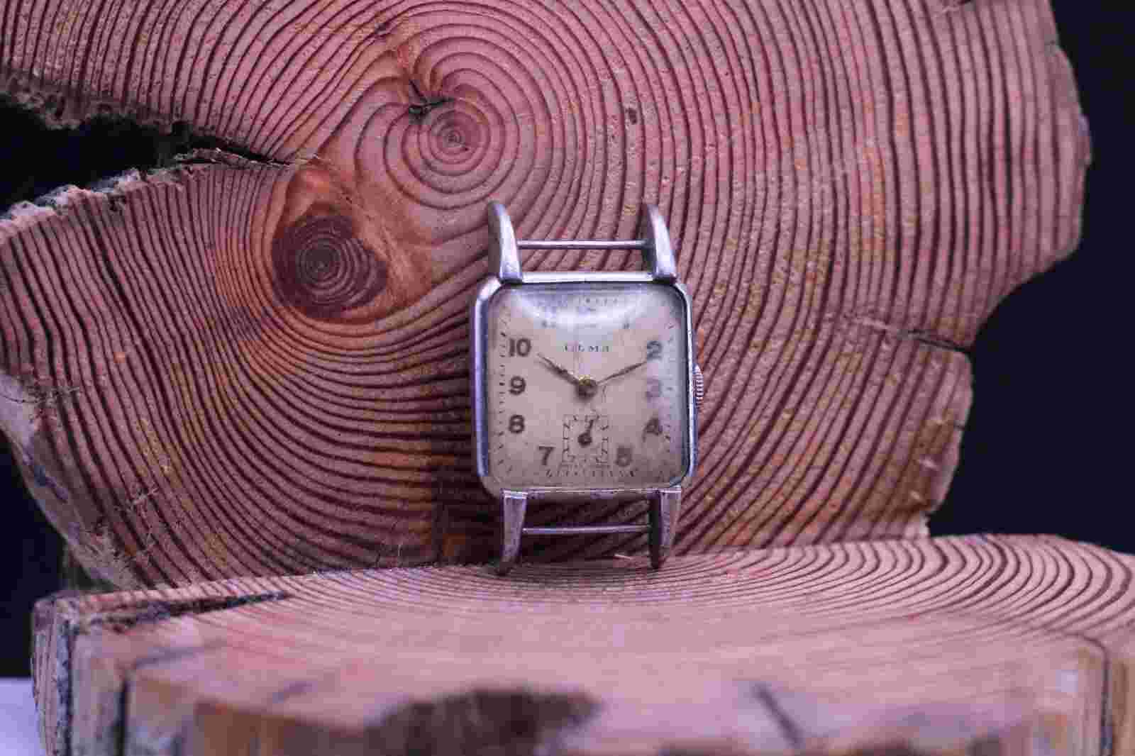 OLMA SWISS VTG MEN'S TANK WRIST WATCH HIGH GRADE 15j FOR REPAIR (JP)