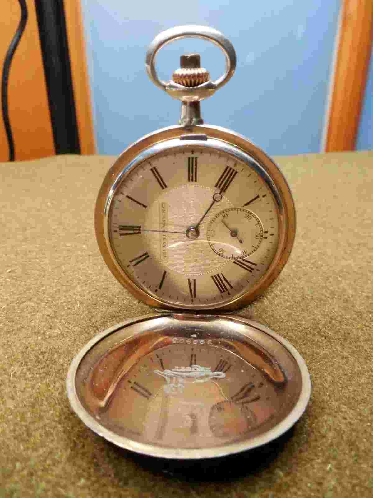VINTAGE,TAVANESS POCKET WATCH 15J,SIZE,16,FULL HUNTER CASE,STERLING,0.90