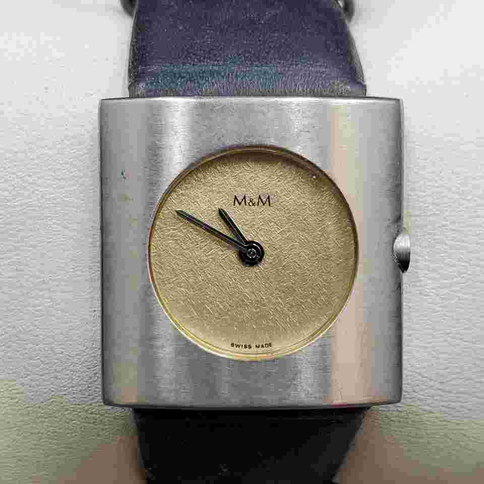 M&M Stainless Steel Leather Band Women's Watch - Untested