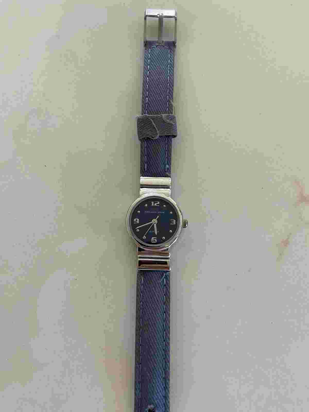 E Panama Jack Japan Ladies Silver Denim Blue Fabric Retro Stainless Works Good