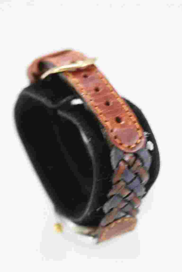 Watch it Watch Women Gold Silver Stainless Steel WR Brown Leather White Quartz