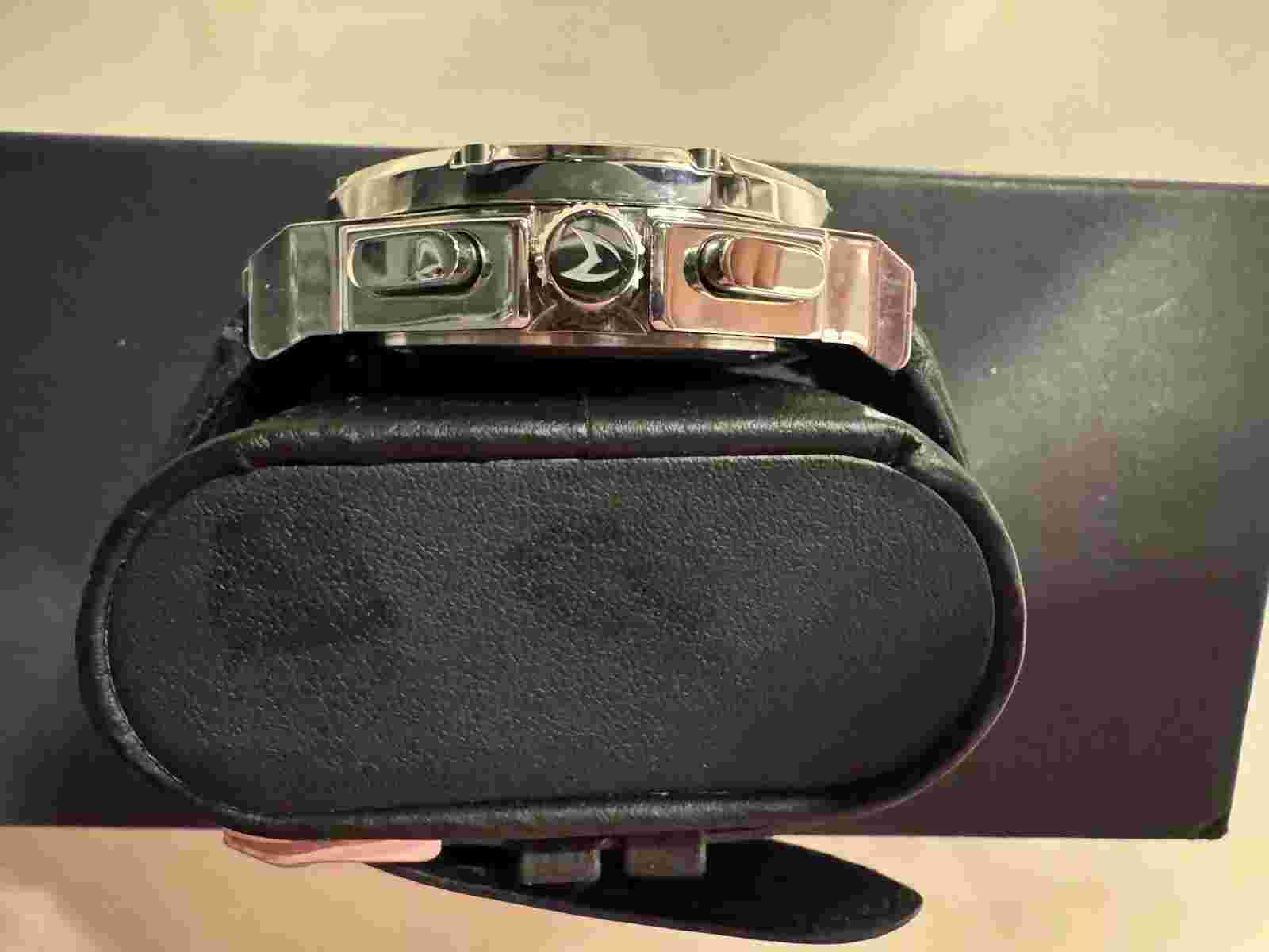 MSTR MEISTER AM1012LB - AMBASSADOR SILVER / RED / LEATHER BAND RARE!