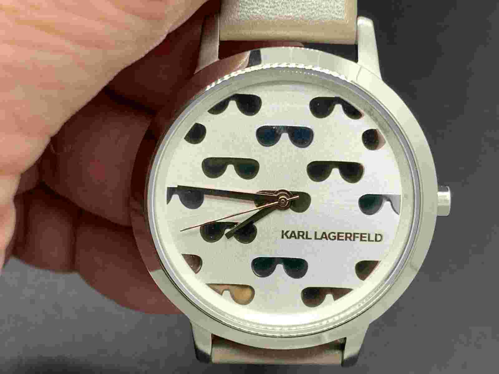 Karl Lagerfeld Camille KL2228 Silver Dial Brown Leather Strap Women Quartz Watch