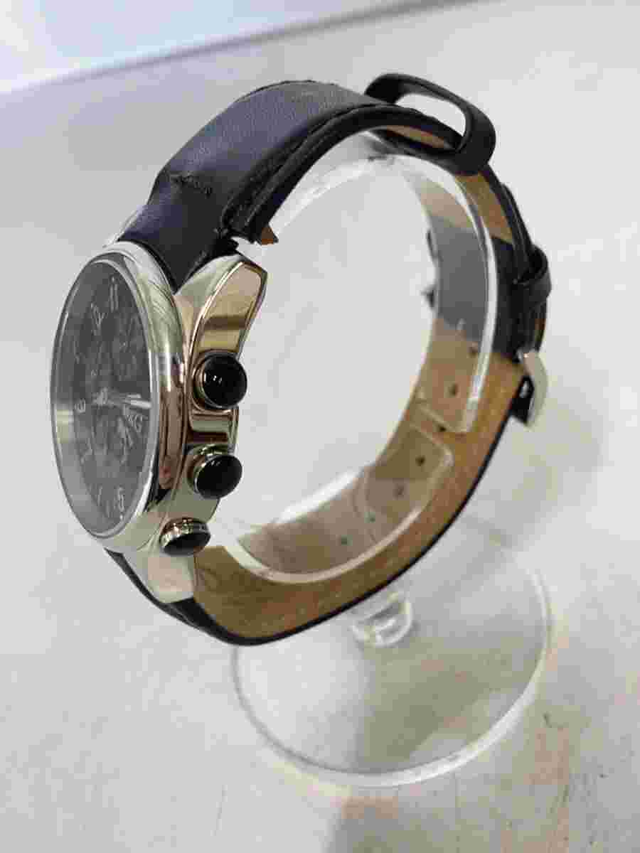 D&G Sandpiper Chronograph Quartz Analog Black Leather Excellent JAPAN