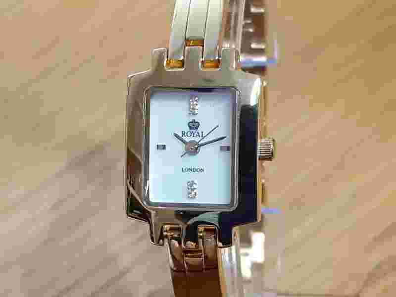 Ladies Gold Bracelet Royal London Vintage Art Deco Style Cocktail Quartz Watch