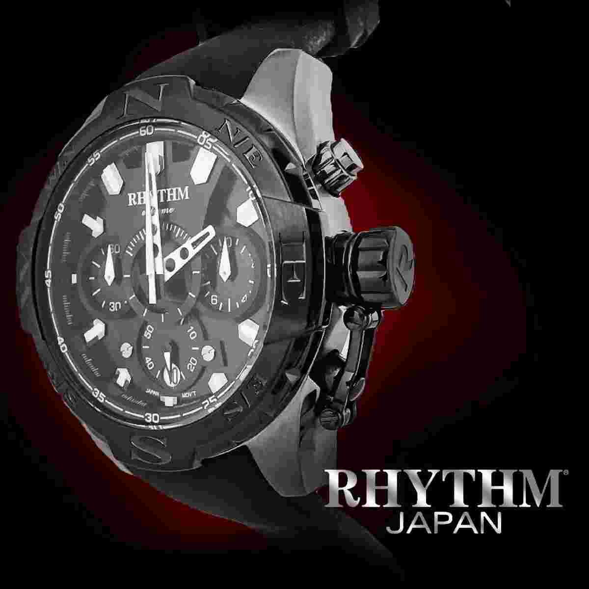 Rhythm Chronograph S1414R03 Men's Watch 45x53mm Stainless Steel Case 10 ATM