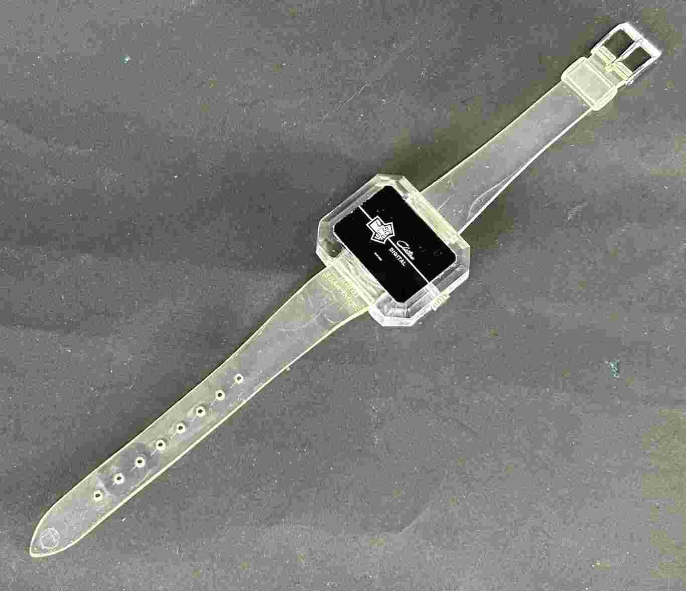 Vintage Chateau Jump Dial Lucite Watch Black Dial