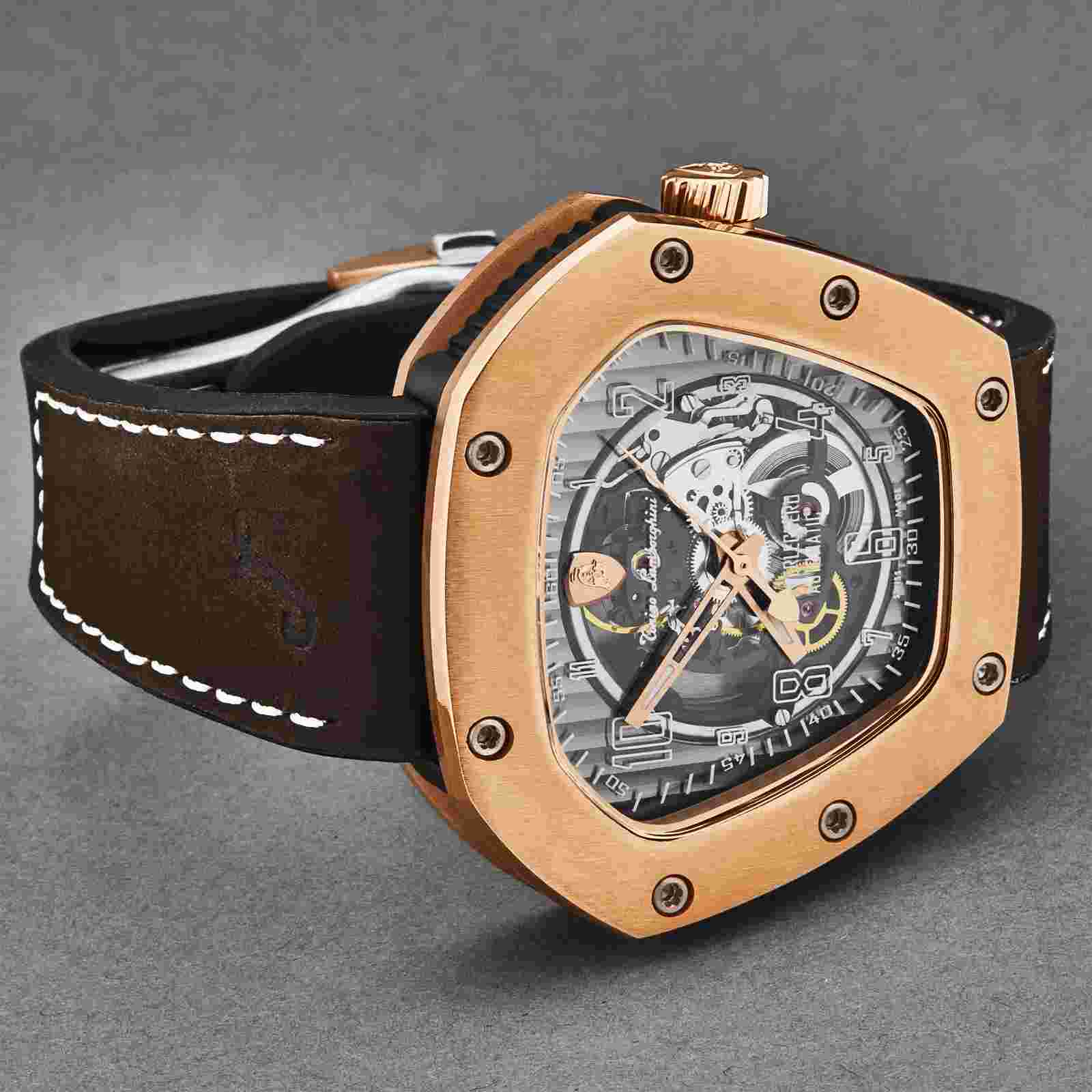 Tonino Lamborghini Men's 'SPYDERLEGGERO' Skeleton Dial Automatic Watch TLF-T06-5