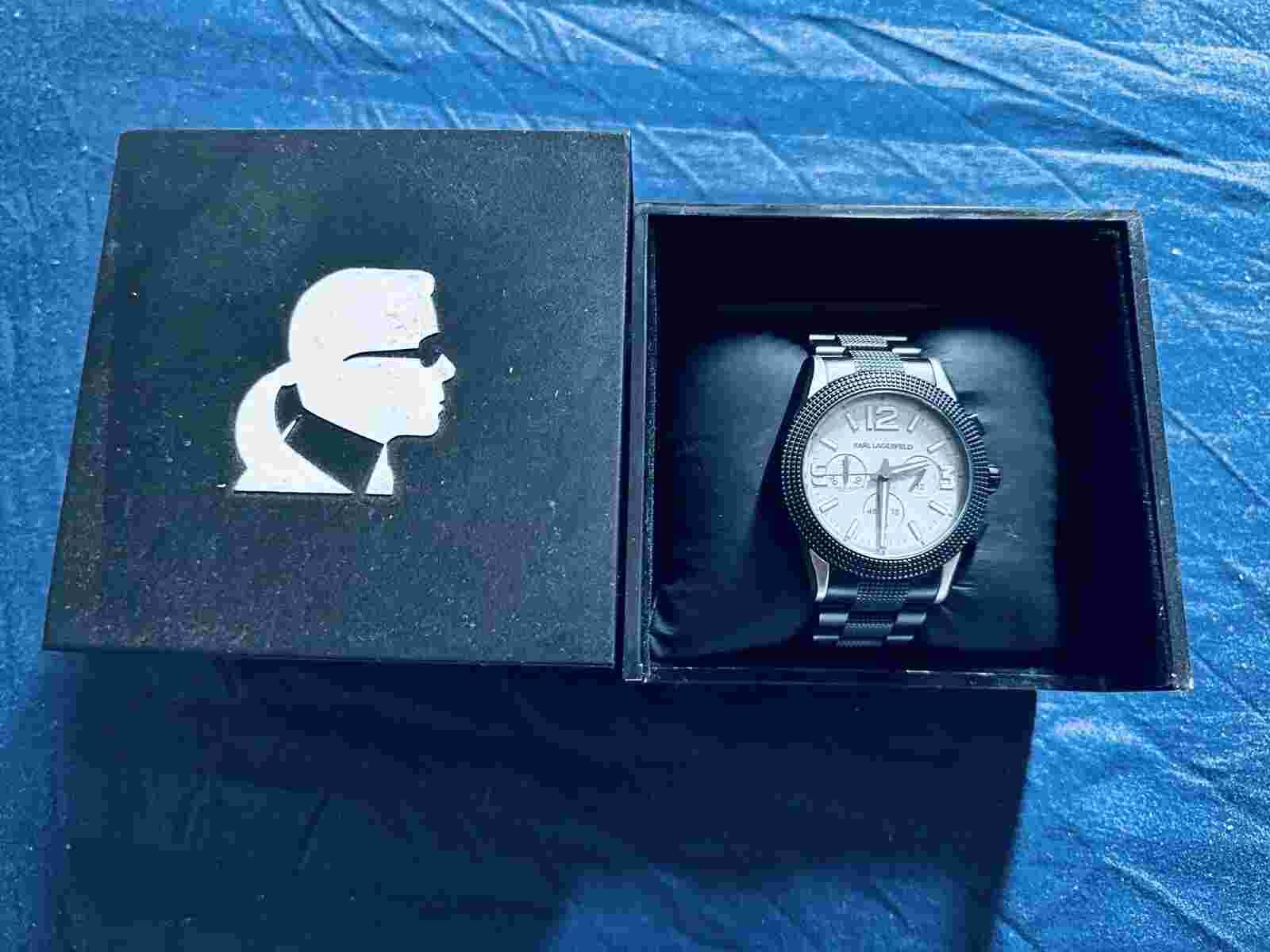 KARL LAGERFELD KL2802 GUNMETAL GREY BLACK CHRONOGRAPH MENS MATTE WATCH new price