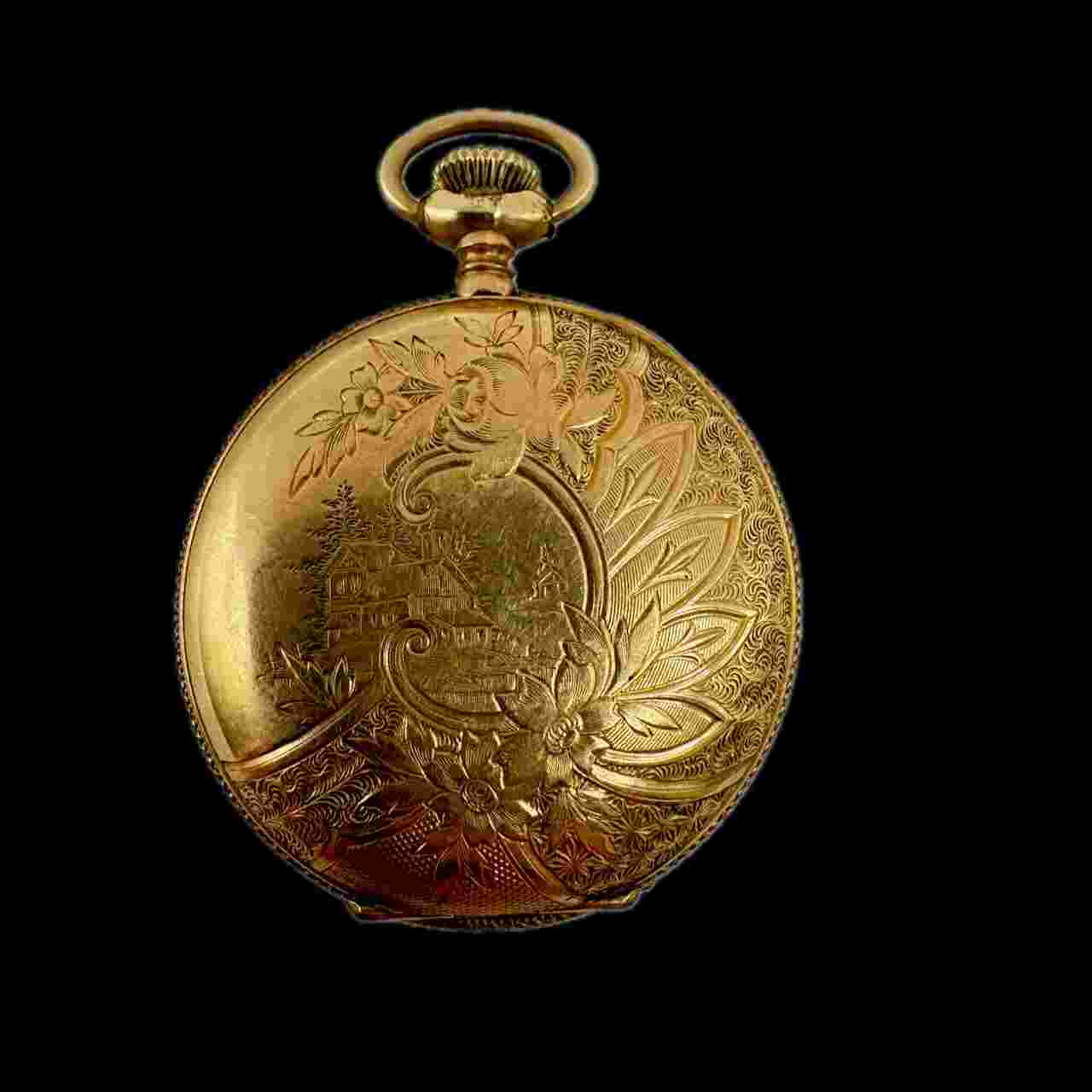 Antique 6 Size Crescent Ideal Hunter Pocket Watch Case 10k Gold Filled Fancy