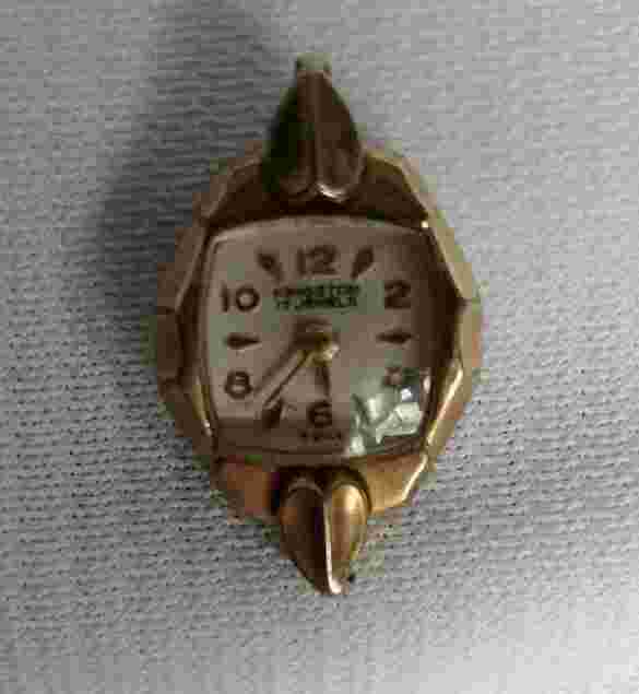 Vintage KINGSTON Womens Art Deco 10K Gold Plated Watch 17 Jewels for Parts