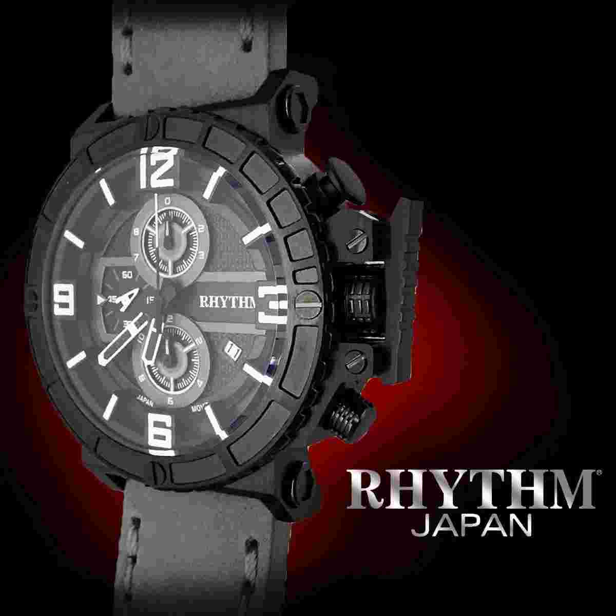 Rhythm I1401I03 Men's Chronograph Watch 45.5x53.5mm Stainless Steel Case 10 ATM