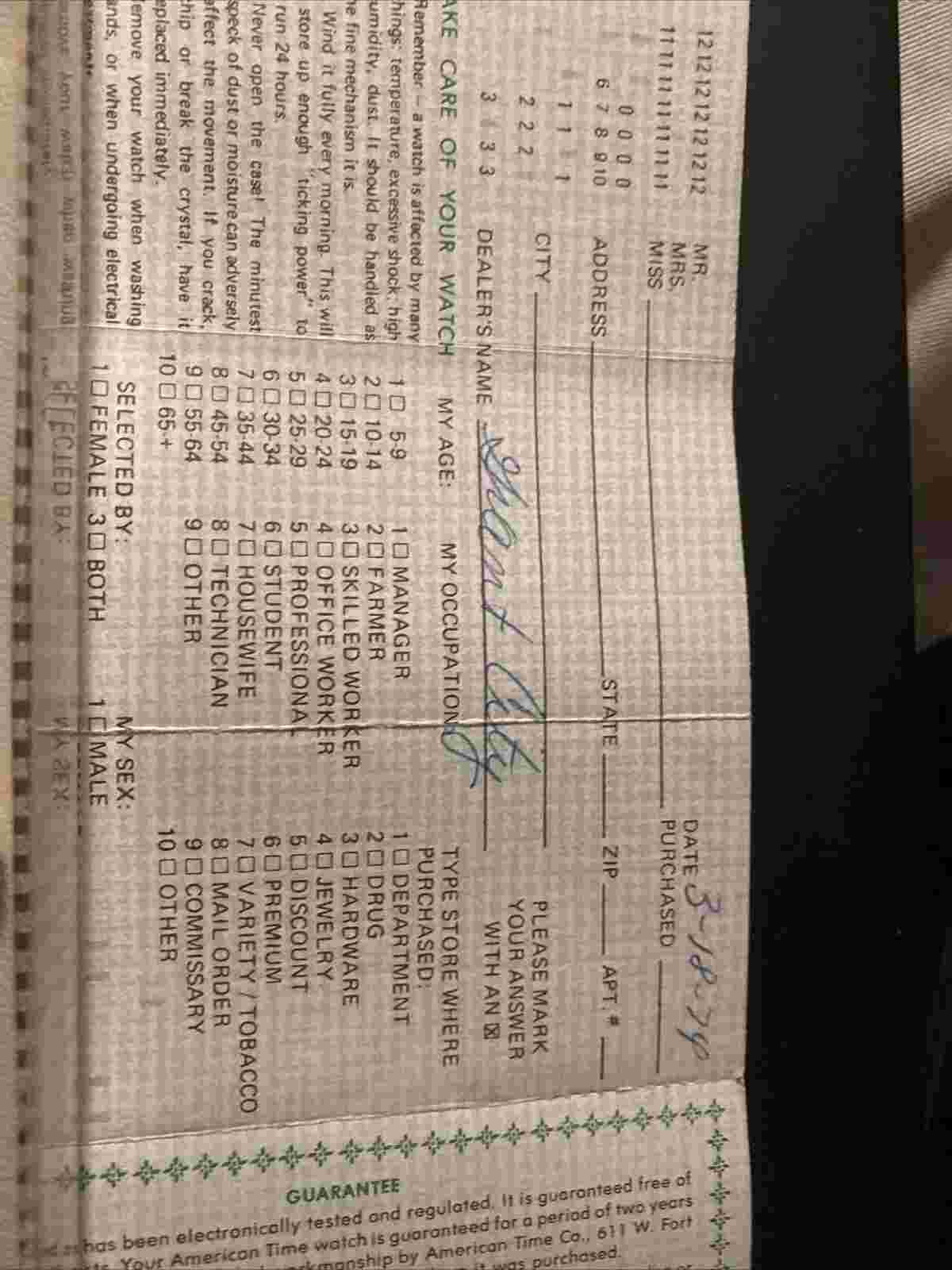 Vintage 70's  American Heritage Watch, Chalet In Box