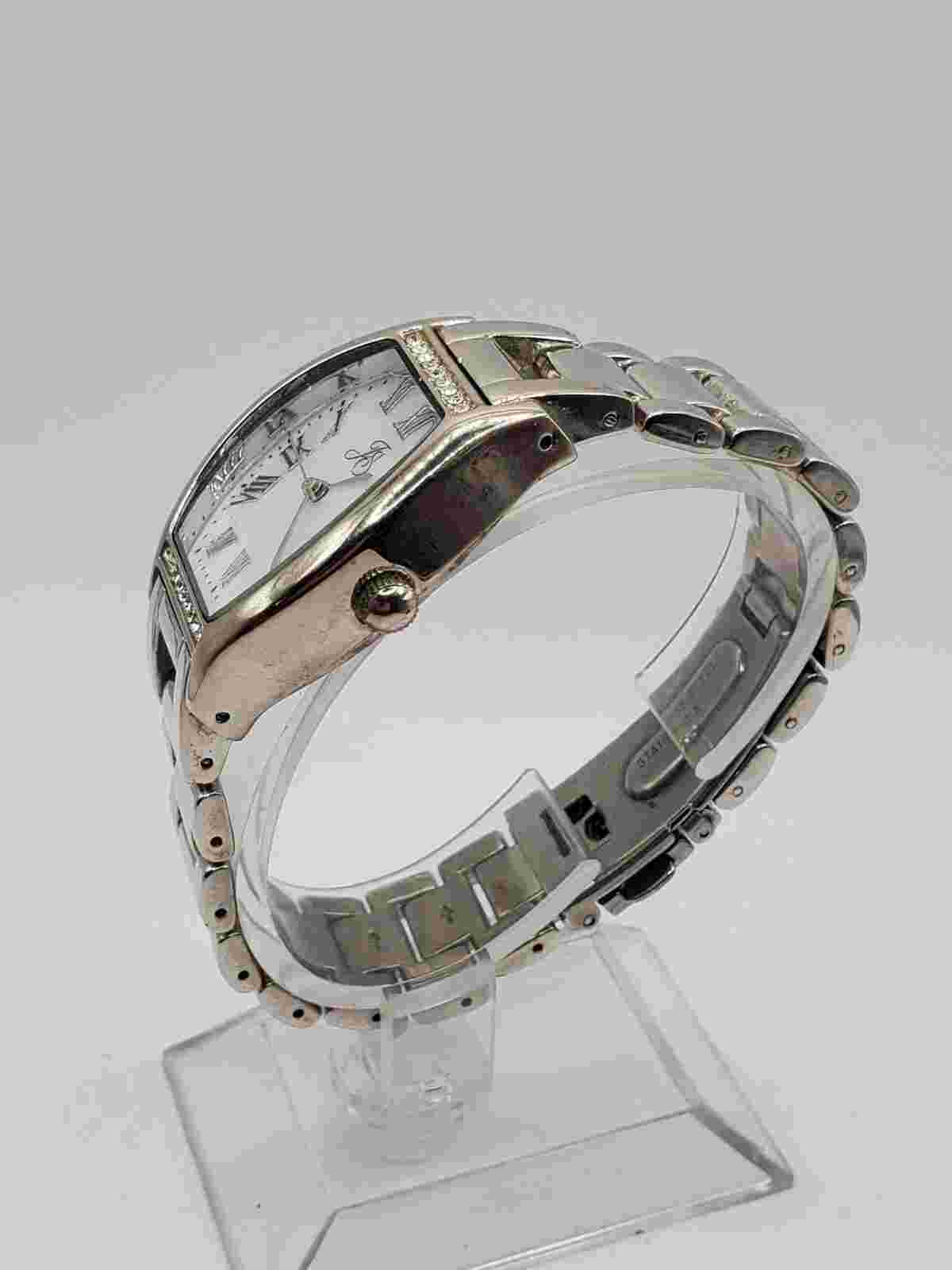 JS Ladies Everyday Quartz Watch 26mm Width Silver Tone Bracelet Band MOP