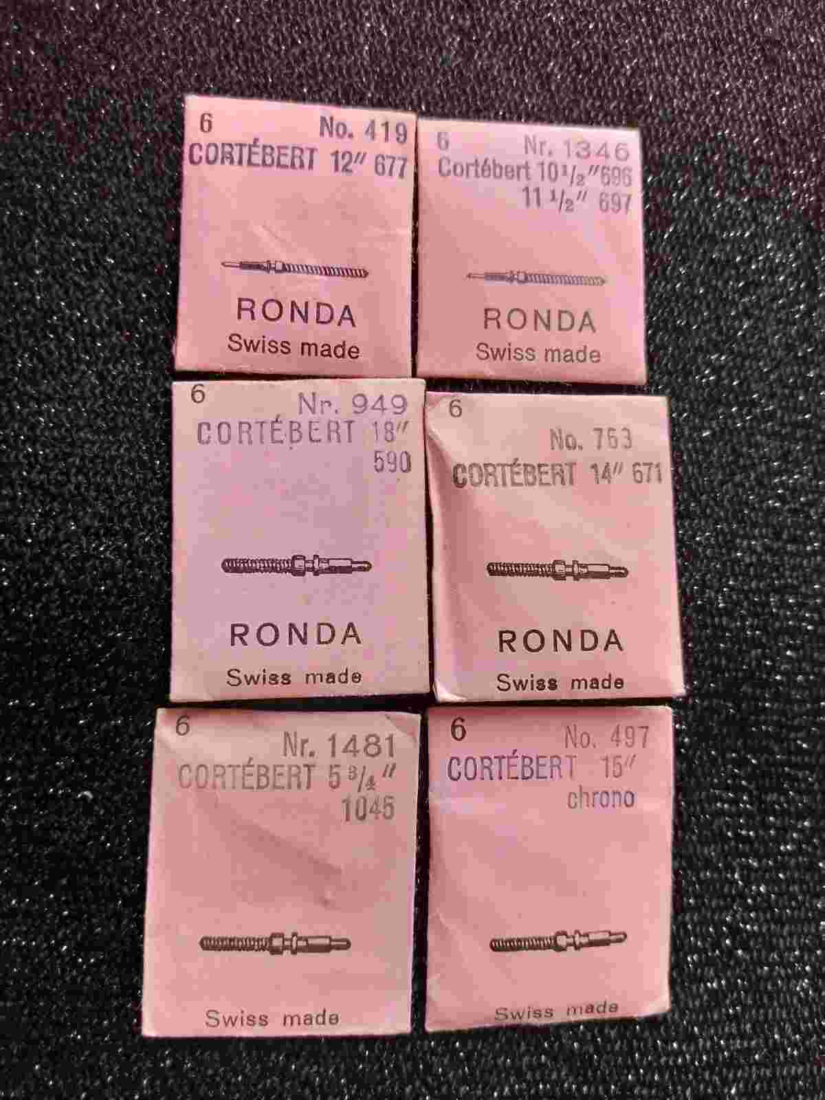 CORTEBERT Lot 36 winding stem RONDA cal: 677 696 697 590 671 1045 Chrono.