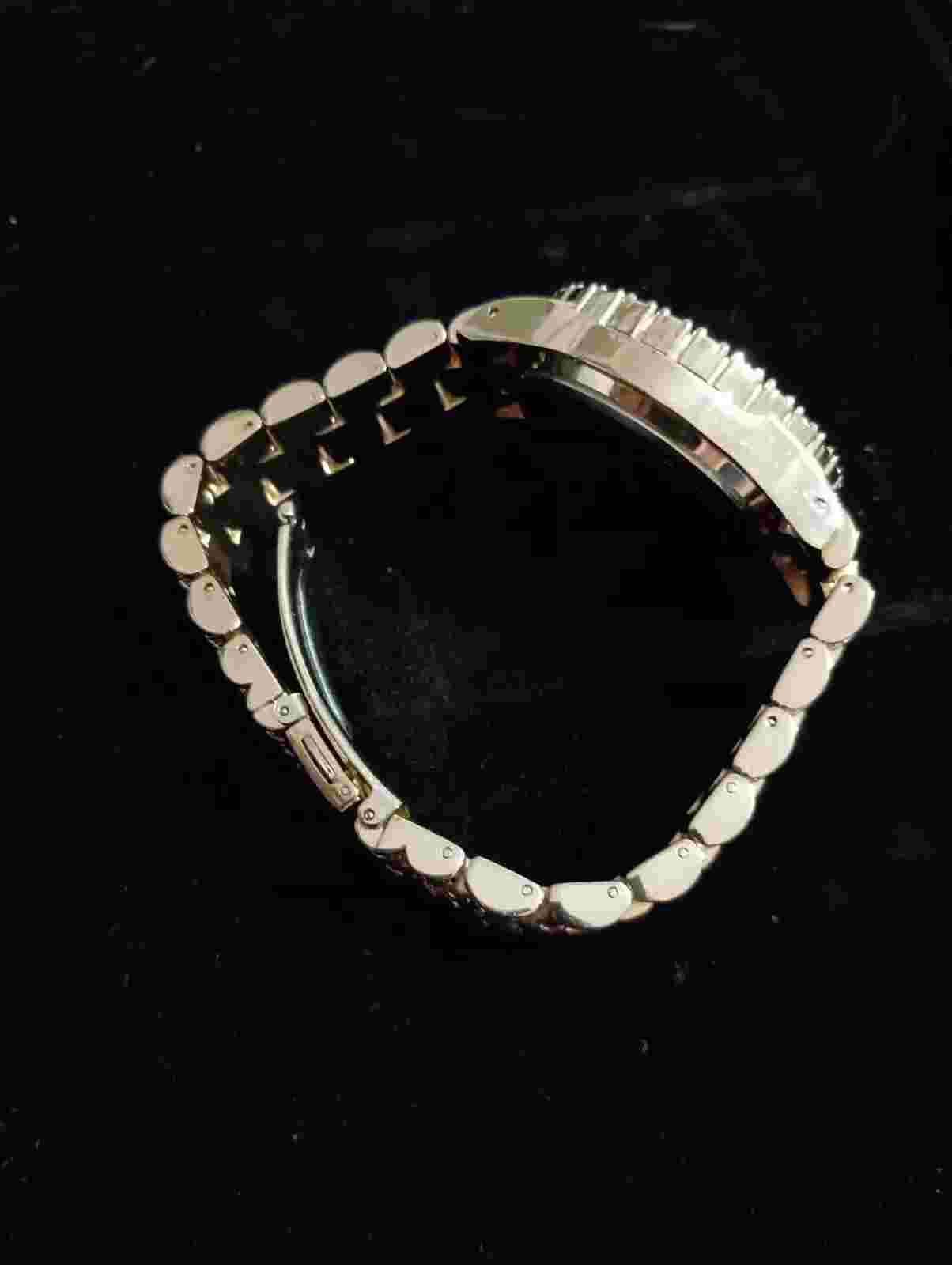 Women's Gold Bezel Colored Dial Roman Numerals Watch -ST10327LA